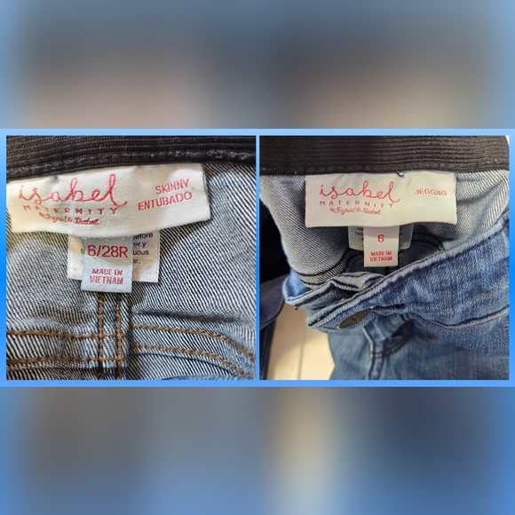 Ingrid & Isabel Bundle Of 2 Maternity Jeans Dark And Light Blue Skinny Jegging - Picture 14 of 14